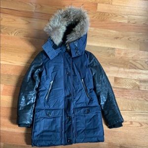 MACKAGE Cynthia Down Coat - Size XS/TP - Navy Blue